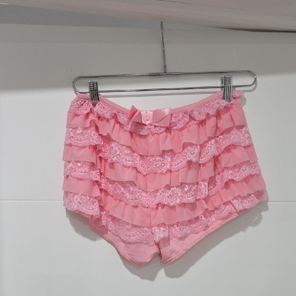 Pink Lace Ruffle Mini Skirt - Picture 5 of 6